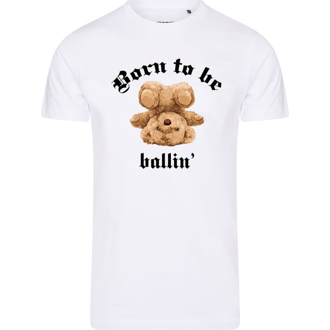 Heren Tee SS met Ballin Est. 2013 Born To Be Tee Print - Wit - Maat M