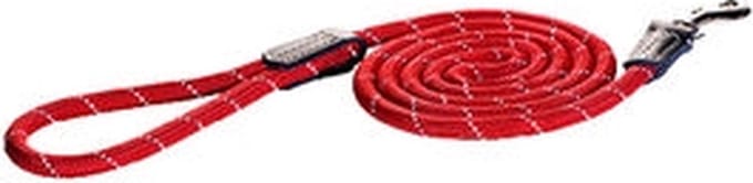 Rogz Rope Lijn Lang Rood - Hondenriem - 180X0.6 cm