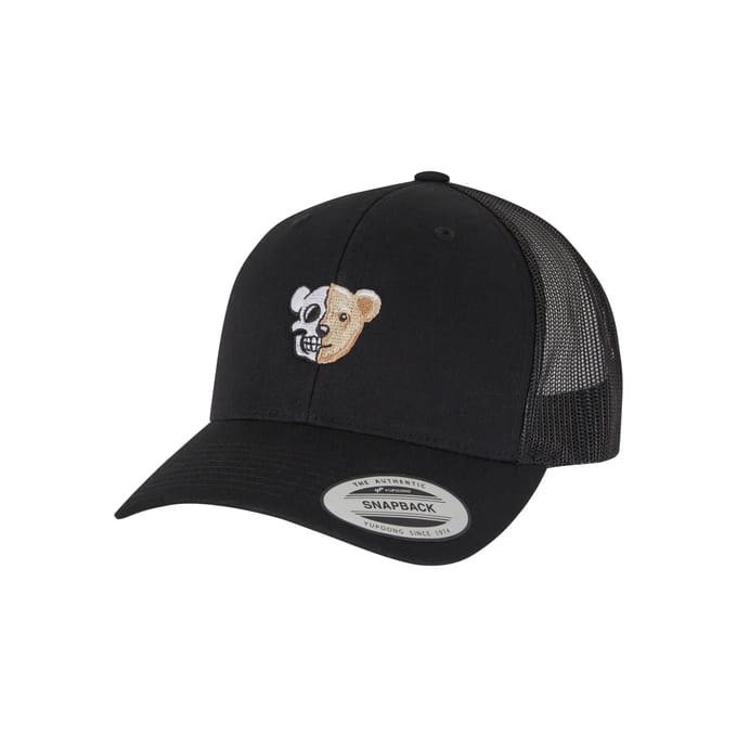 Mister Tee - Skull Bear Retro Trucker Snapback Pet - Zwart