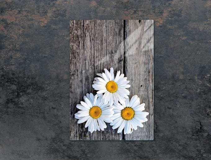 TMK ArtDeko - Snijplank - Stokroos Design - Glas - 35x52 cm