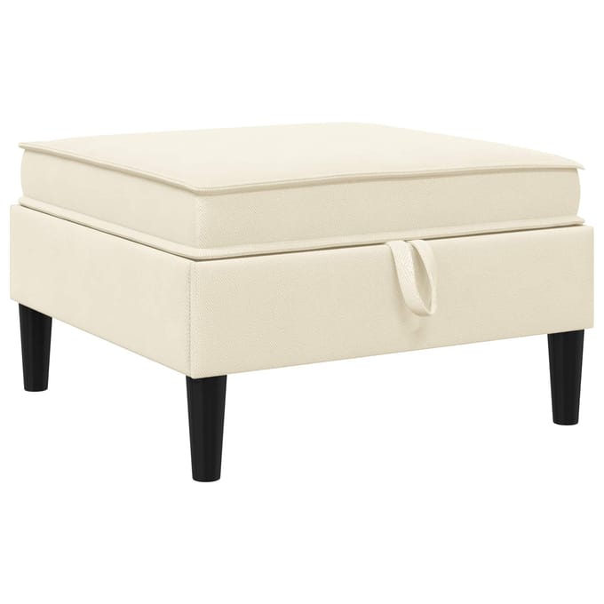 vidaXL - Sofa - Kruk - met - Opbergruimte - Crèmekleurig - Fluweel