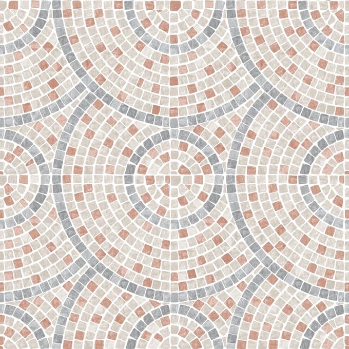 Dutch Wallcoverings - Artifice- mozaïek tegel beige/terra - M763-10
