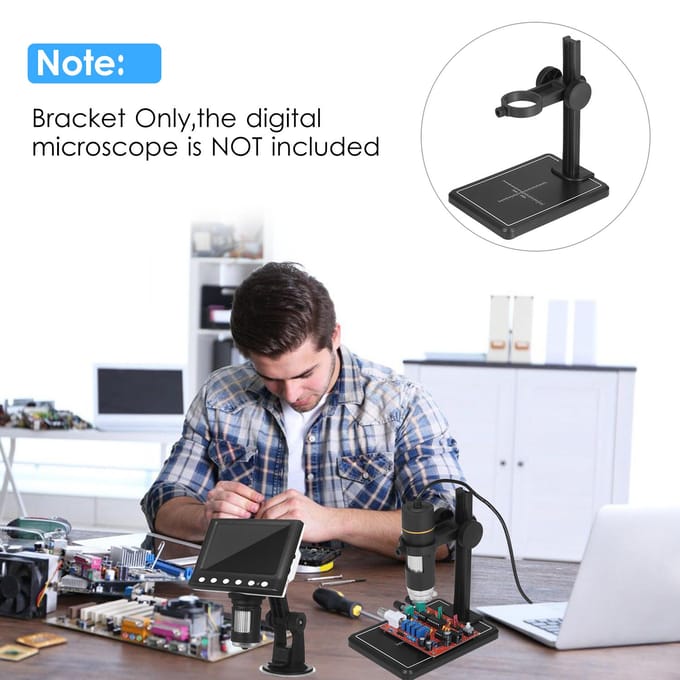 KKmoon Mini Digitale Microscoop Stand Vergrootglas Camera Omhoog en Omlaag Verstelbare Standhouder Universeel zwart