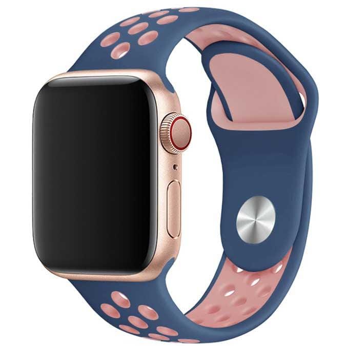 2+2 | Apple Watch Bandje Stryde - Dubbel - Siliconen - Blauw Roze
