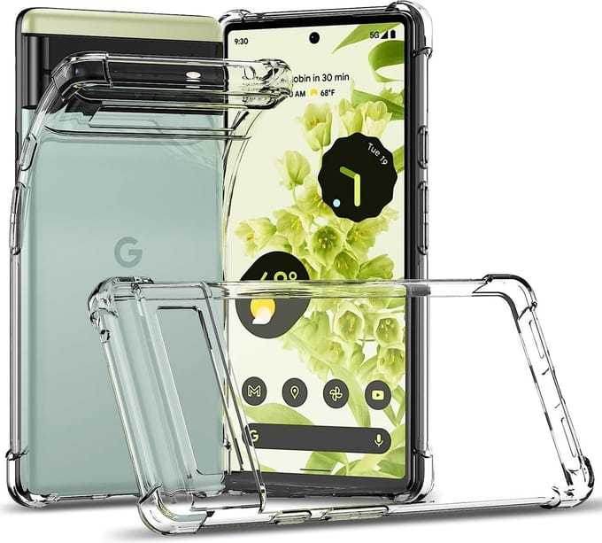 Hoesje geschikt voor Google Pixel 6 hoesje siliconen case shockproof backcover - transparant