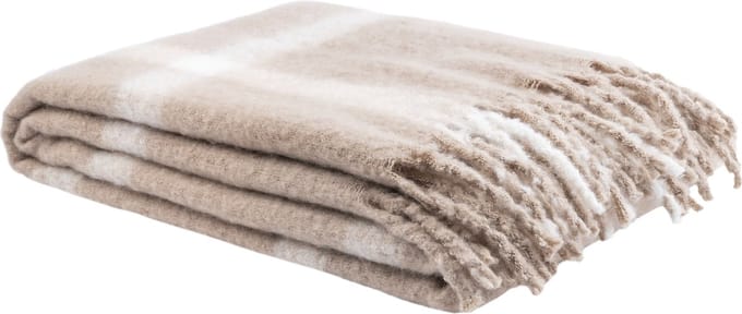 Mistral Home - PLAID - grs recycled polyester - 130 x 170 cm - strepen - beige