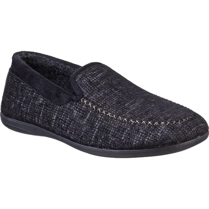 Cotswold Stanley Microvezel Heren Zwarte Pantoffels