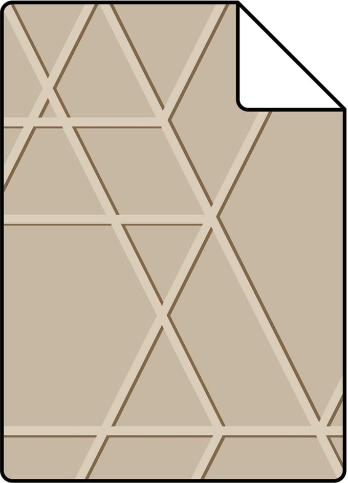 Proefstaal ESTAhome behang grafisch 3D motief beige - 26.5 x 21 cm - 139601-S