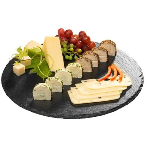 GGM Gastro (6 Stück) Tortenplatte / Servierplatte - Naturschiefer - Ø 320mm