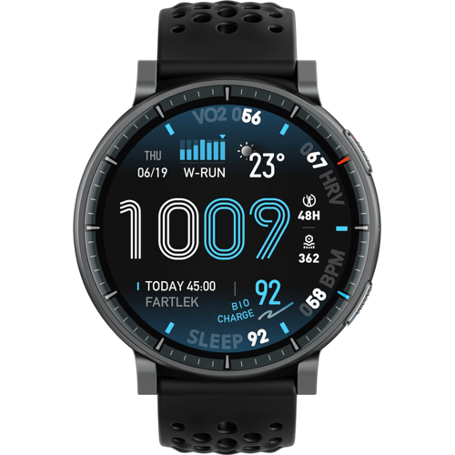 Amazfit Active Max 3, digitaal AMOLED-display van 3,81 cm (1,5 inch), 480 x 480 pixels, touchscreen, zwart
