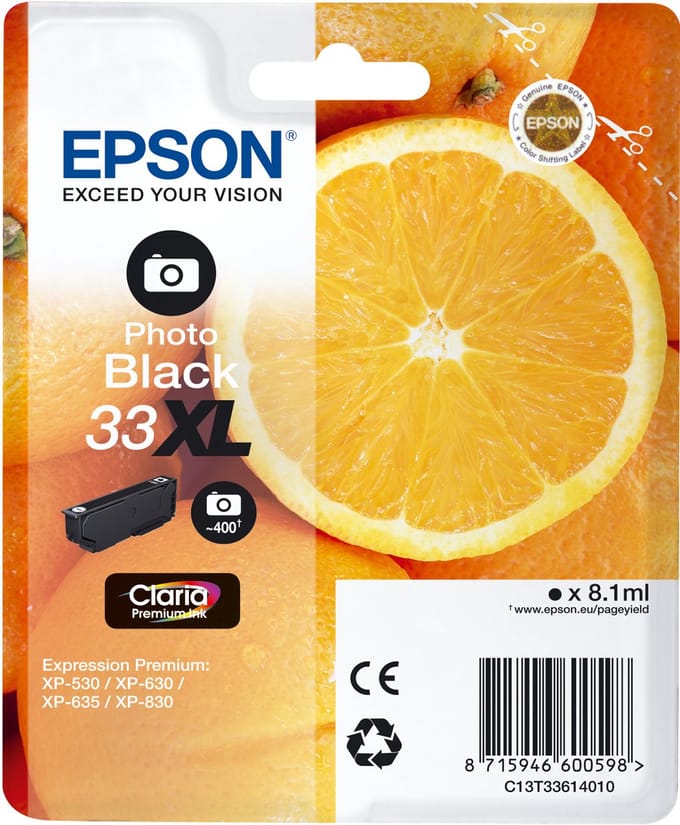 EPSON Cartouche Oranges Ink Claria Premium Black Photo XL