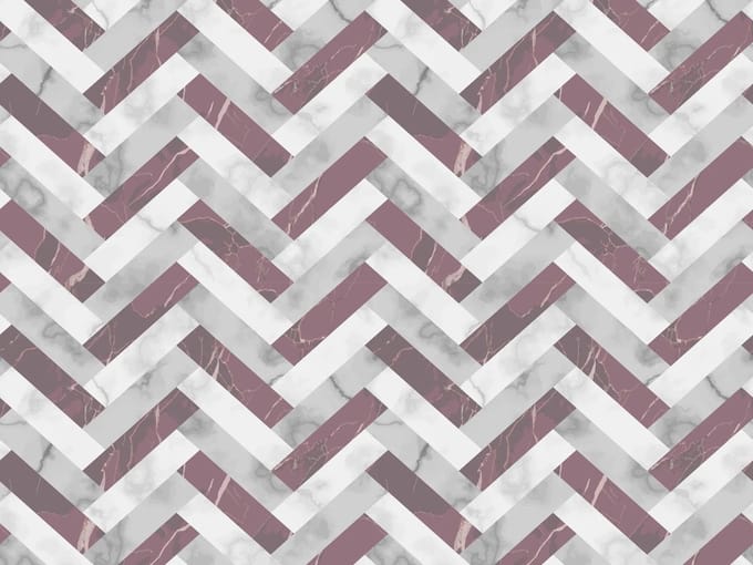 Vinyl | Vloerkleed vinyl | Marmer visgraat - grijs/oud roze | 170x240 cm