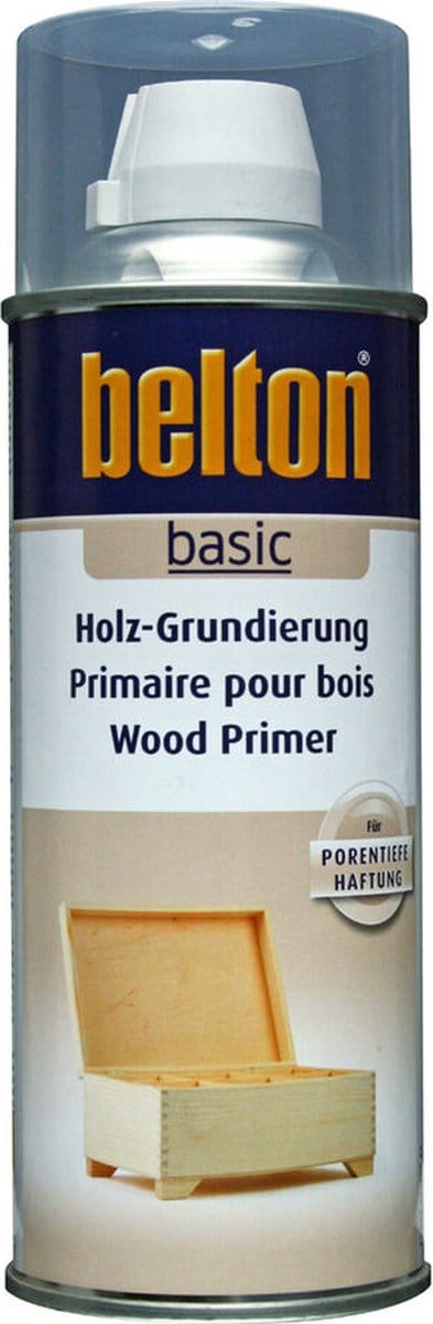Spuitbus hout primer grondverf transparant Belton 400 ml