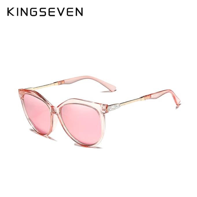 Kingseven Cat Eye Zonnebril - UV400 - Gepolariseerd - Transparant - Pinkstar - Z3023
