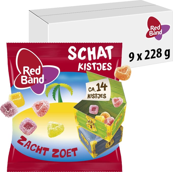Red Band schatkistjes - snoep - uitdeel verpaking - 9x228g