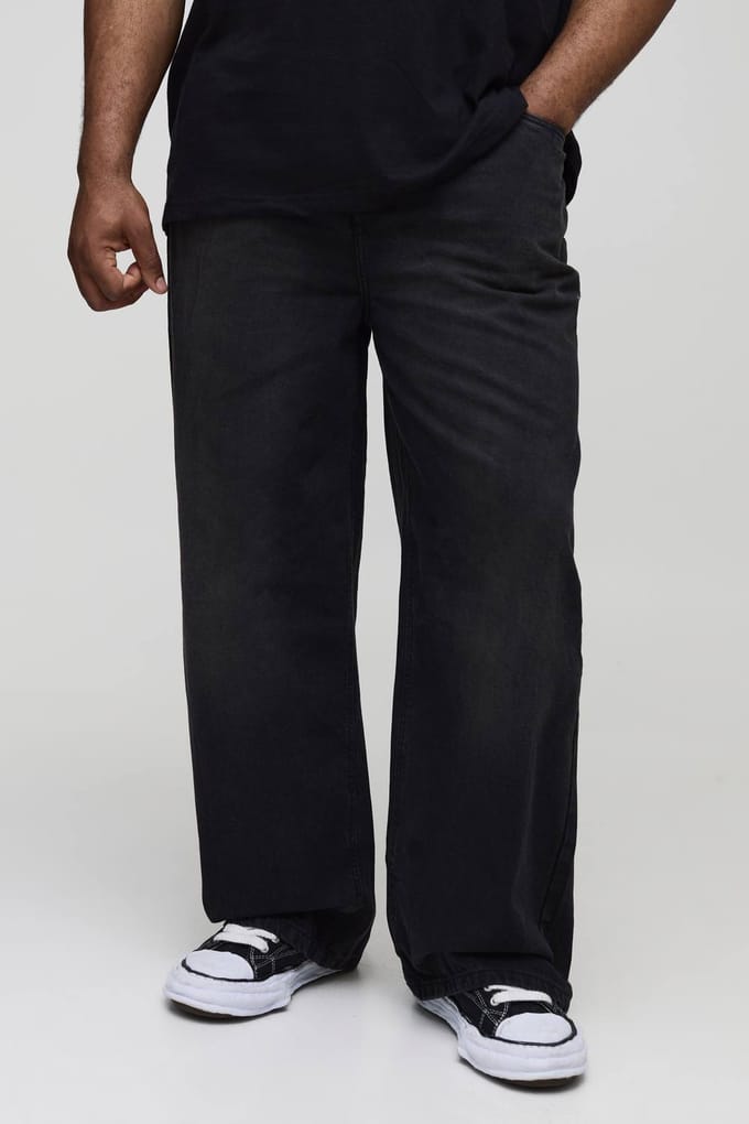 Plus Essential Relaxed Fit Jeans | Charcoal | Size 54