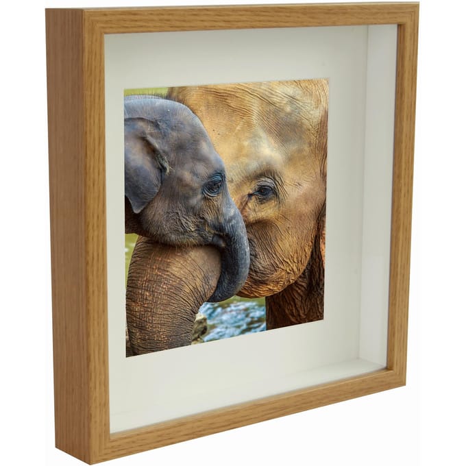 3D Fotolijst Diepe Ruimtelijke Box 28X28 Cm Vierkant Eiken