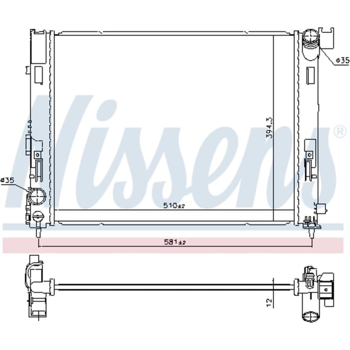 Radiator, motorkoeling NISSENS 606726