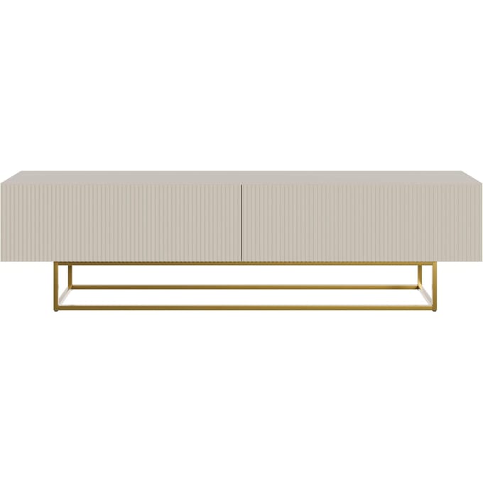 Selsey Veldio - RTV 175 cm - Grijs beige met gouden poten