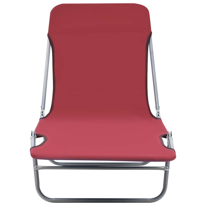 vidaXL - Ligbedden - 2 - st - inklapbaar - staal - en - stof - rood