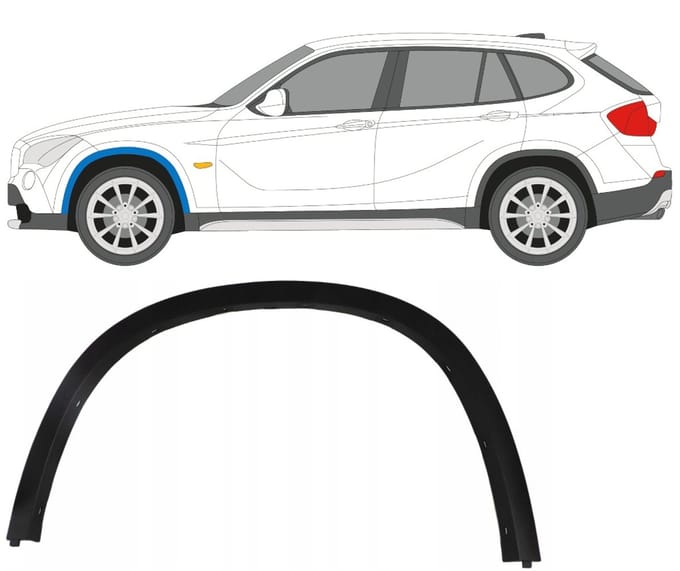 Spatbord sierlijst wielkast voor BMW X1 2009-2015 / Links