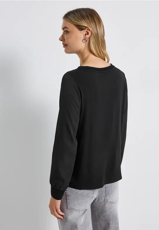 Materiaalmix chiffon shirt