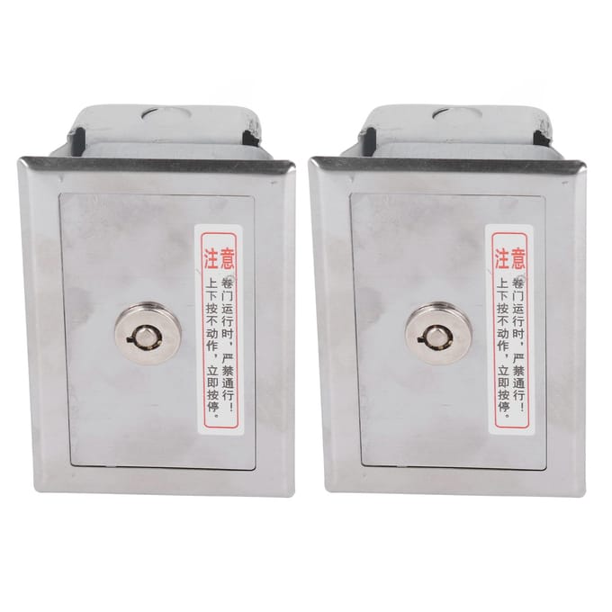 2 Pièces Boîtier Interrupteur à Clé Acier Inoxydable Universel avec Clés Kit d'Accessoires pour Porte gray