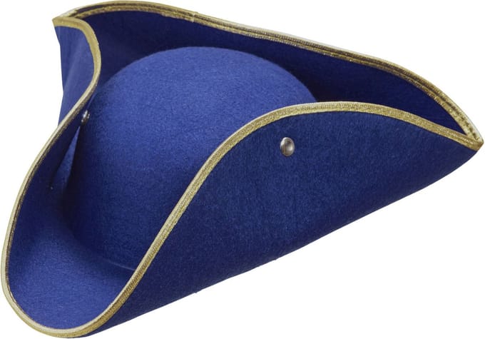 Venetiaanse driesteek hoed blauw