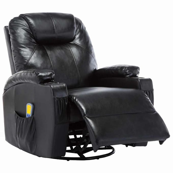 vidaXL - Massagestoel - schommelend - kunstleer - zwart