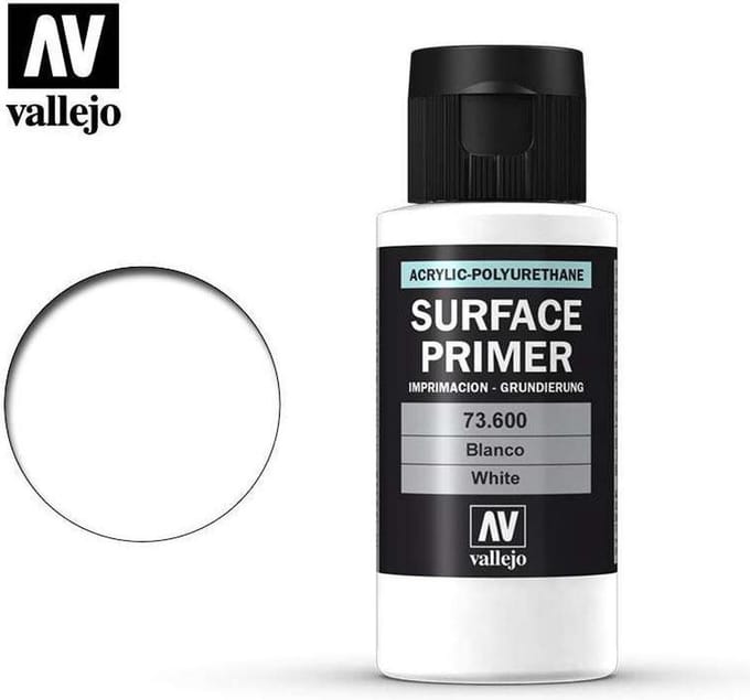 Vallejo Hobbyverf Acrylverf - 73600 White - Primer - Acryl (60 ml) Verf flesje - 60 ml