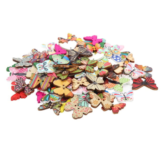 100 Stuks Vlinderknopen Kleurrijk Cartoon Duurzaam Schattig DIY Accessoires voor Naaien Knutselen