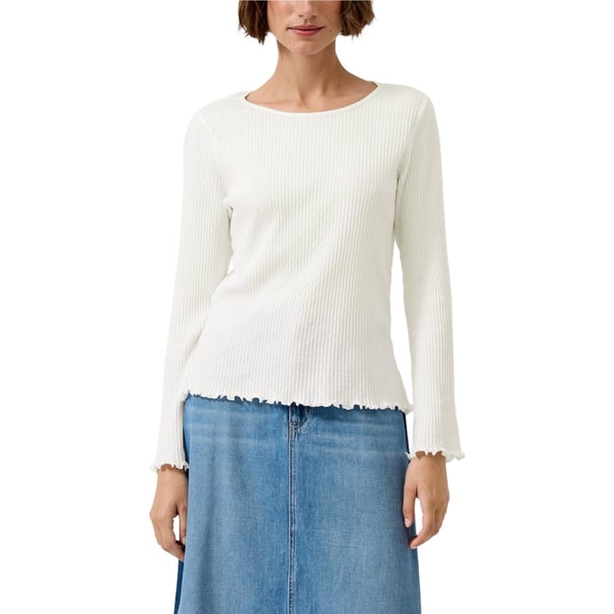 s.Oliver T-shirts Offwhite Taglia: 44 | Maglie a manica lunga Outlet | Donna | Bianco