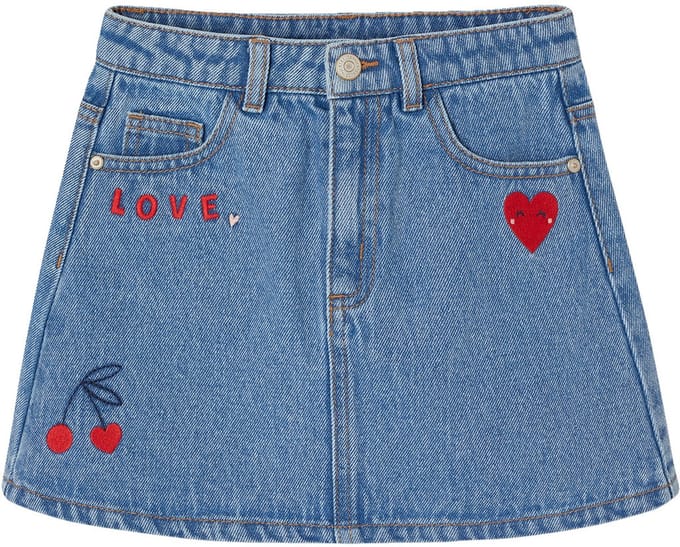 Vertbaudet Jeans rok voor meisjes met borduursel
