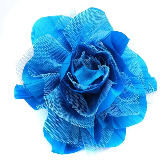 Behave - haarclip bloemvorm blauw - romantische look - 12,5 cm