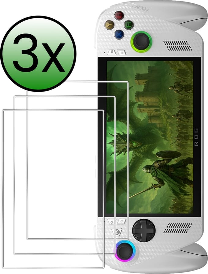Beschermglas Geschikt voor Xbox Ally Screenprotector Tempered Glass - Screenprotector Geschikt voor Xbox Ally Screen Protector - 3 Stuks