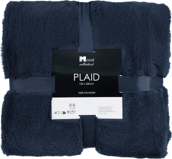 In The Mood Collection Bronte Fleece Deken - L200 x B150 cm - Donkerblauw