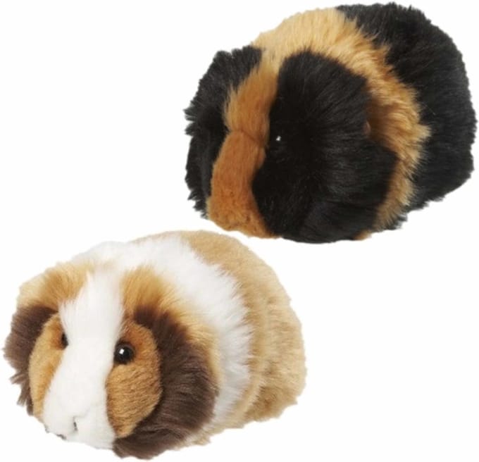 2x stuks Cavia knuffels 13 cm in 2 kleuren combinaties