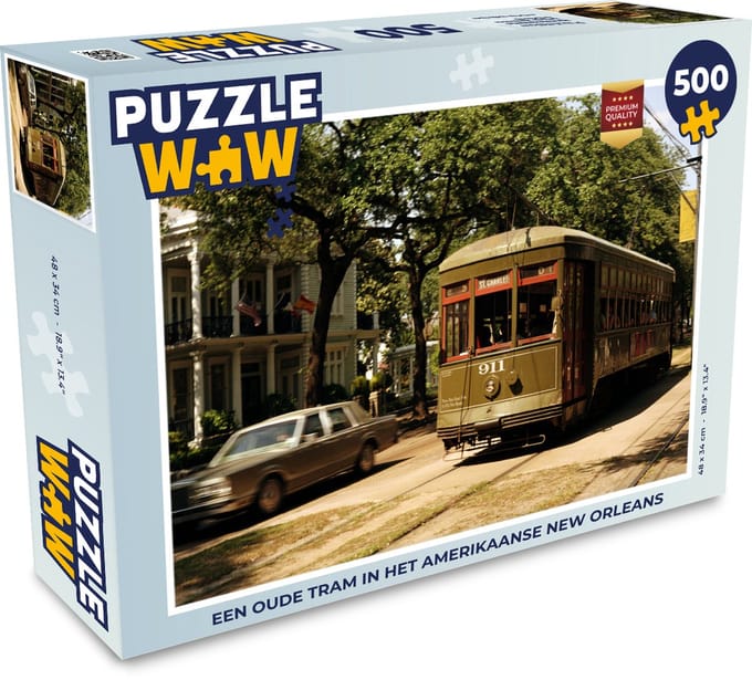 Puzzel Een oude tram in het Amerikaanse New Orleans - Legpuzzel - Puzzel 500 stukjes