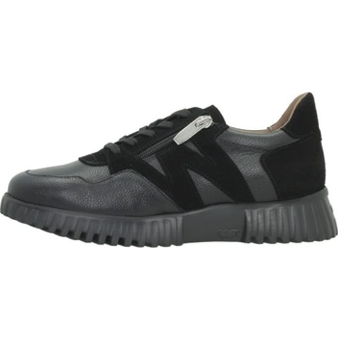 Wonders Zwarte leren sneakers Tren