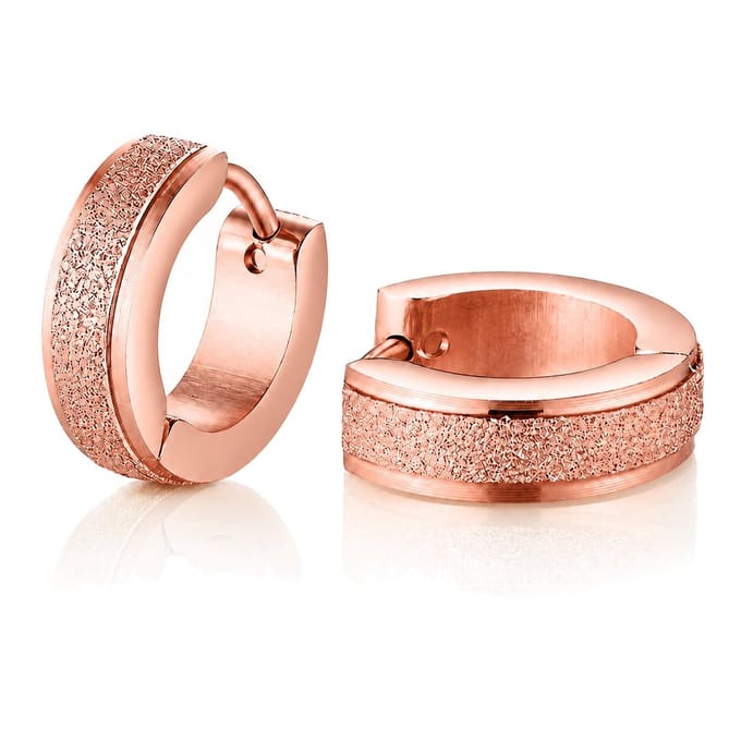 Stalen dames oorringen Stardust Rose
