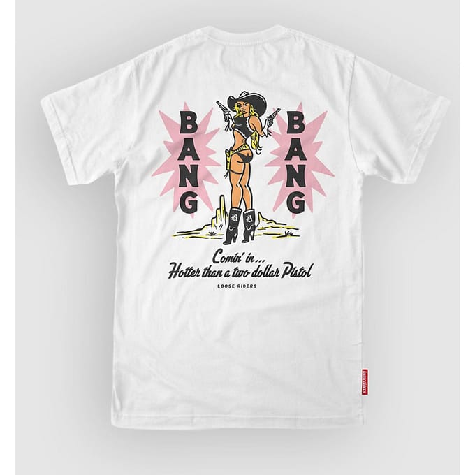 Loose Riders Bang Bang Tech Tee wit