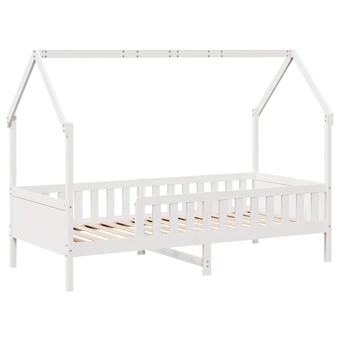 vidaXL - Bedhuis - wit - massief - grenenhout - 90x200 - cm