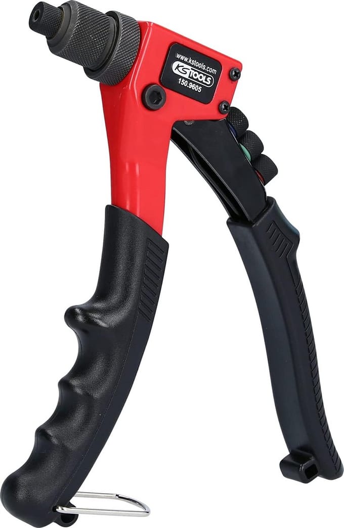 Handklinknageltang 200 mm met verwisselbare doppen en ergonomische greep