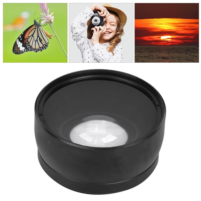 58mm 0.45X Macro Conversie & Groothoeklens voor SLR DSLR Camera Zwart gray
