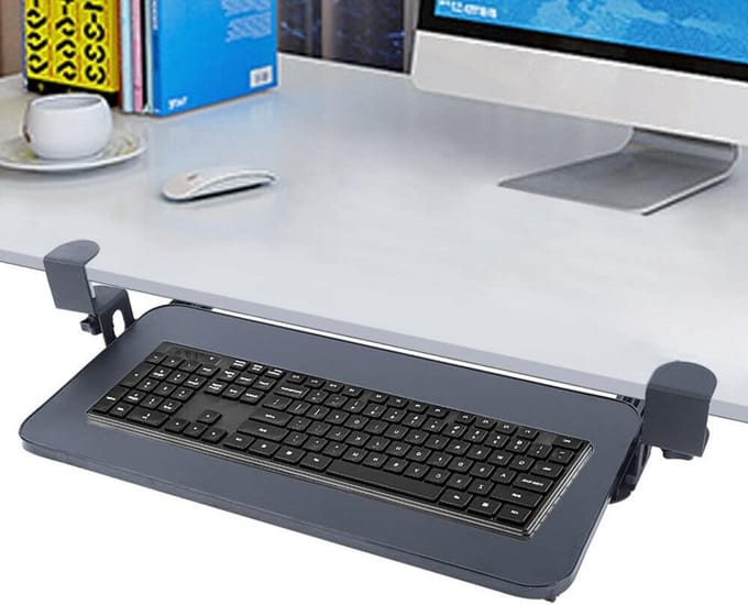 Uitschuifbare Toetsenbordlade met Tafelklemmen voor Onder het Bureau