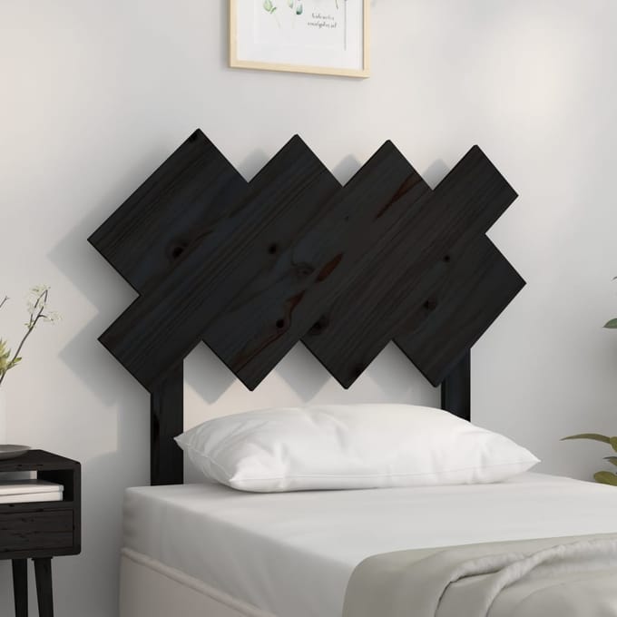 vidaXL - Hoofdbord - 92x3x81 - cm - massief - grenenhout - zwart