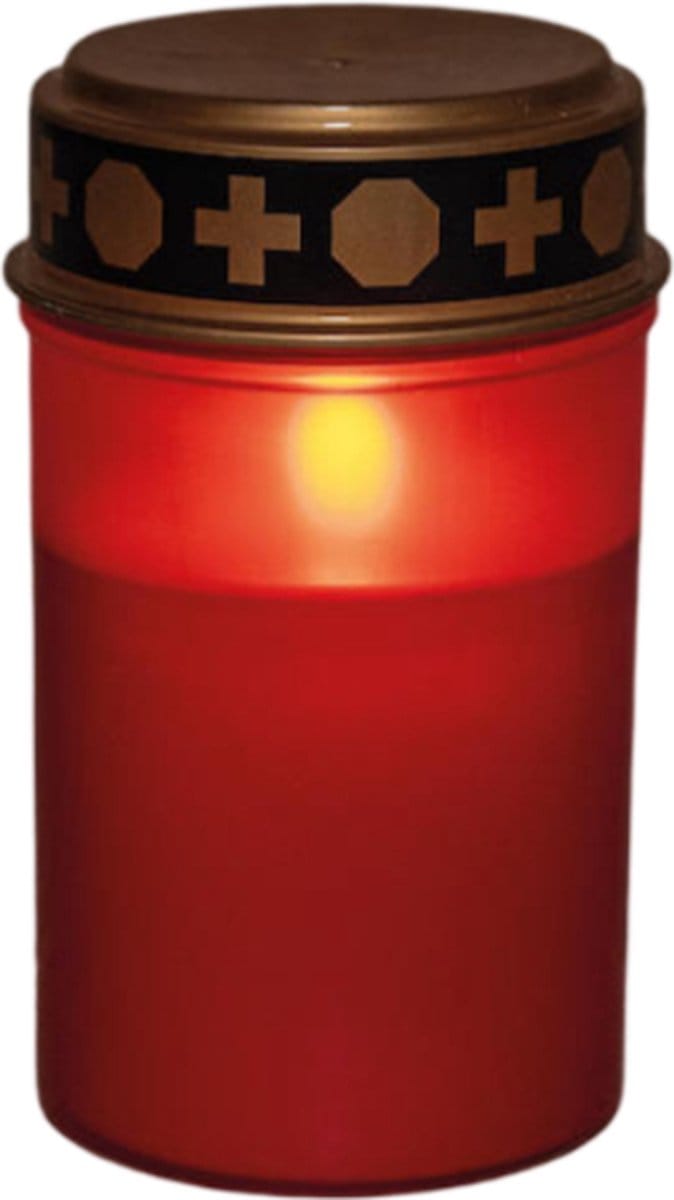 Grafverlichting led op batterij met timer 12x7 cm rood Anna's Colle...