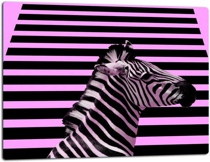 TMK ArtDeko Serie - Glazen Snijplank - 52x40 cm - Zebra Motief