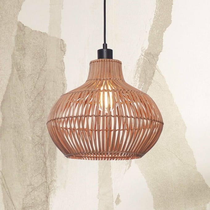GOOD & MOJO hanglamp Kalahari, Ø 32 cm, naturel, rotan, E27