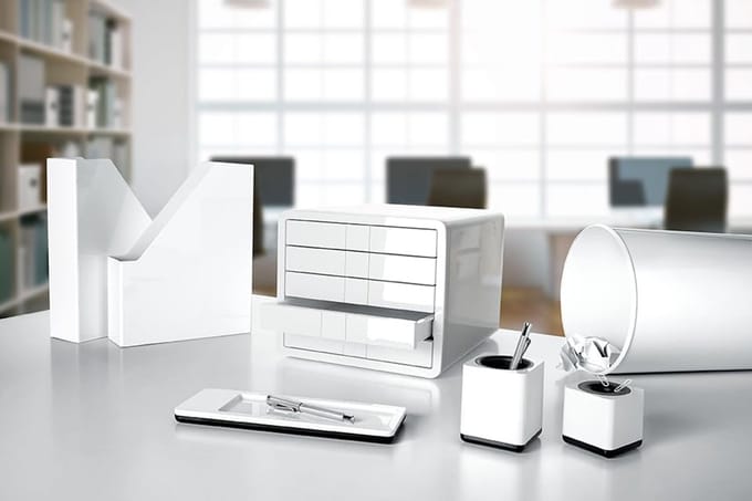 Paperclipdispenser i-Line met ringmagneet - Elegant bureauaccessoire in premium kwaliteit